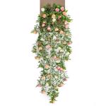 Planta artificiala curgatoare cu flori crem-roz - 75 cm
