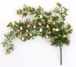 Planta artificiala curgatoare cu flori crem-roz - 75 cm