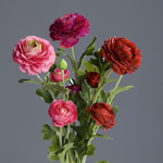Buchet x3 ranunculus artificial fuchsia-roz - 62 cm