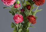 Buchet x3 ranunculus artificial fuchsia-roz - 62 cm