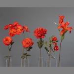Set x6 flori artificiale portocalii - 64 cm