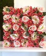 Tablou capete trandafiri artificiali roz - 40x40 cm