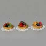 Tarta artificiala decorativa cu fructe - 8x4 cm