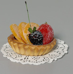 Tarta artificiala decorativa cu fructe - 8x4 cm