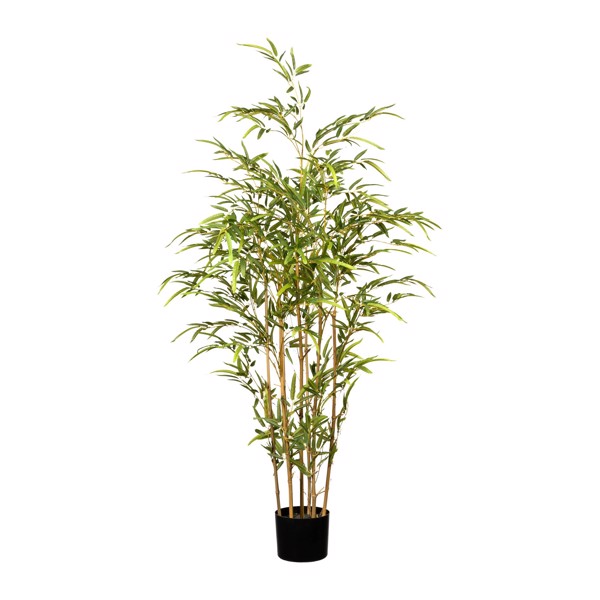 Bambus artificial x7 cu trunchi natural UV - 130 cm