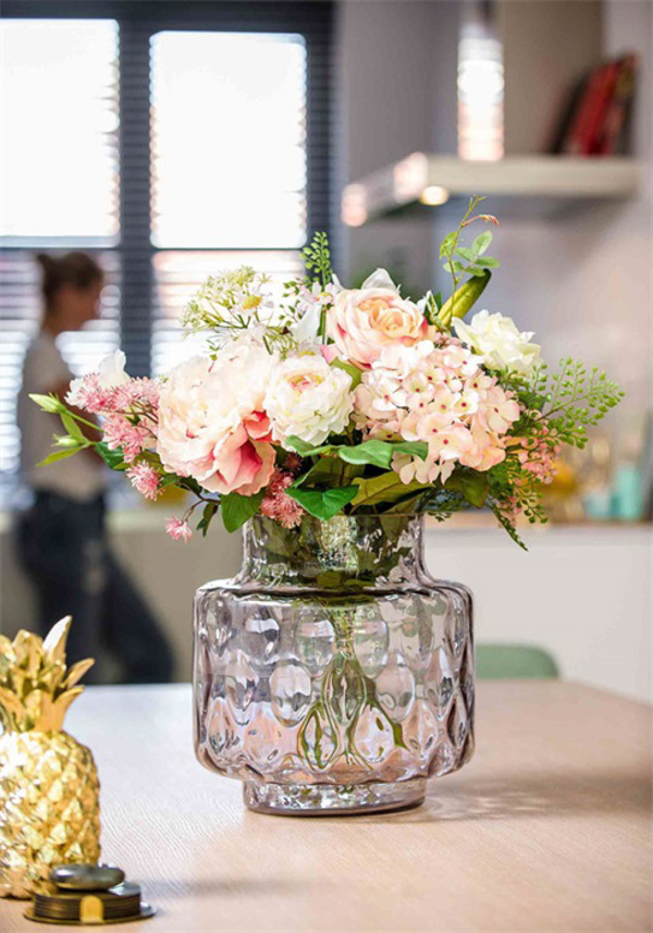 Buchet flori artificiale roz pastel - 60 cm