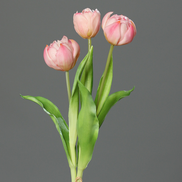 Buchet x3 lalele artificiale roz - 39 cm