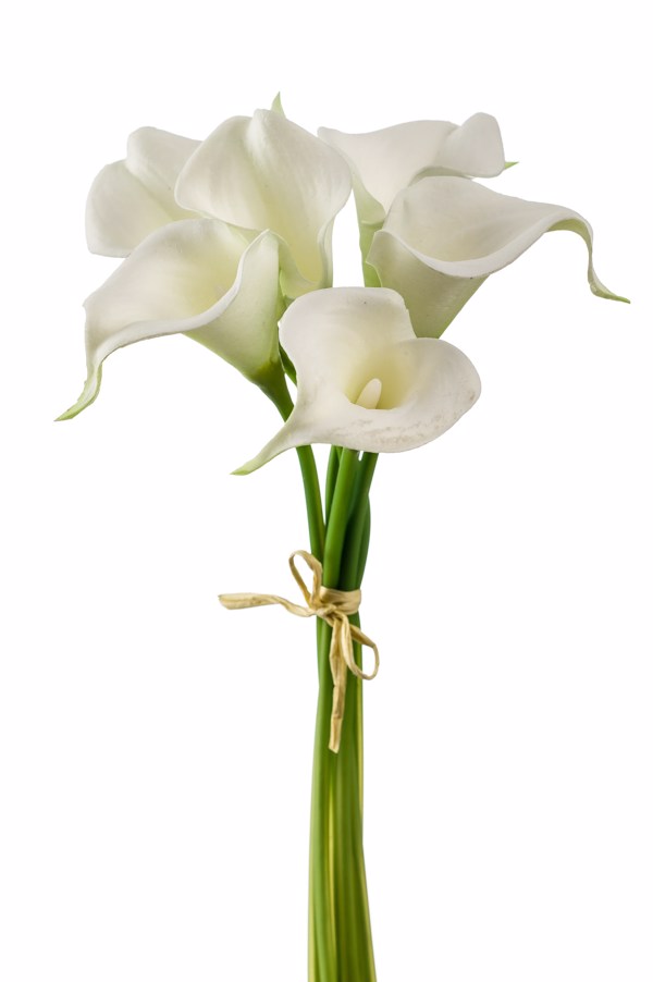 Buchet x6 cale artificiale albe din spuma - 35 cm