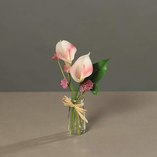 Aranjament cale artificiale roz-crem - 25 cm