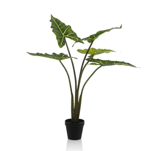 Copac artificial Alocasia frydek cu 5 frunze - 80 cm