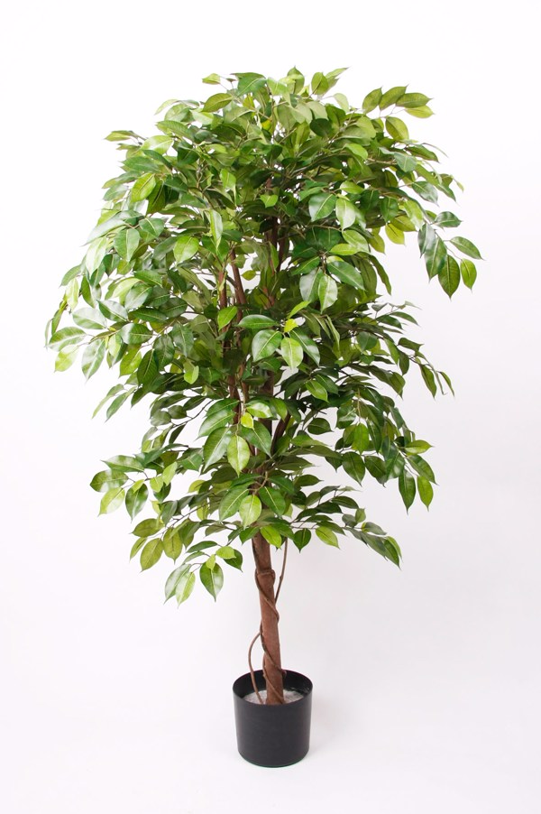 Ficus artificial Deluxe in ghiveci negru din plastic - 140 cm