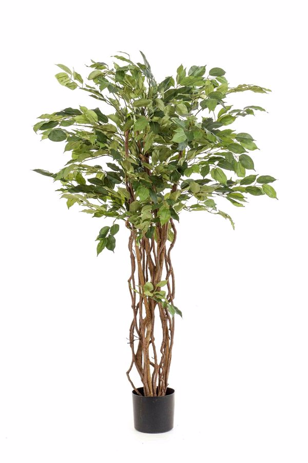 Ficus artificial Liana in ghiveci negru din plastic - 140 cm