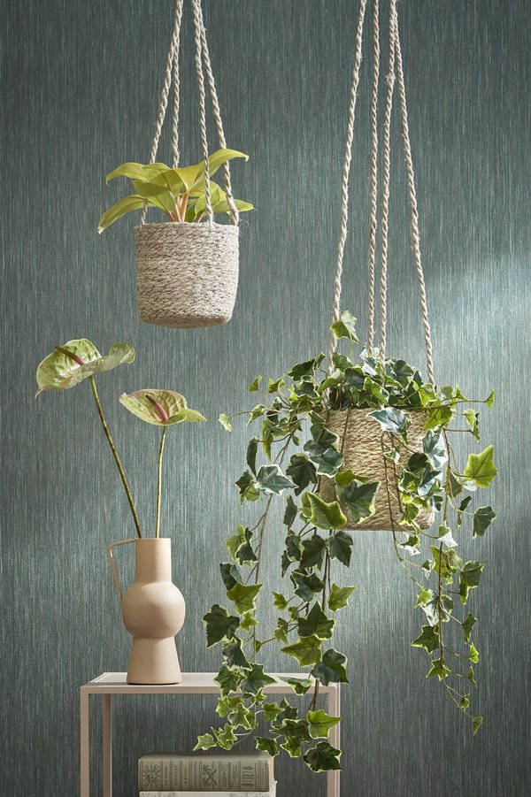 Ghirlanda iedera artificiala verde-crem - 80 cm