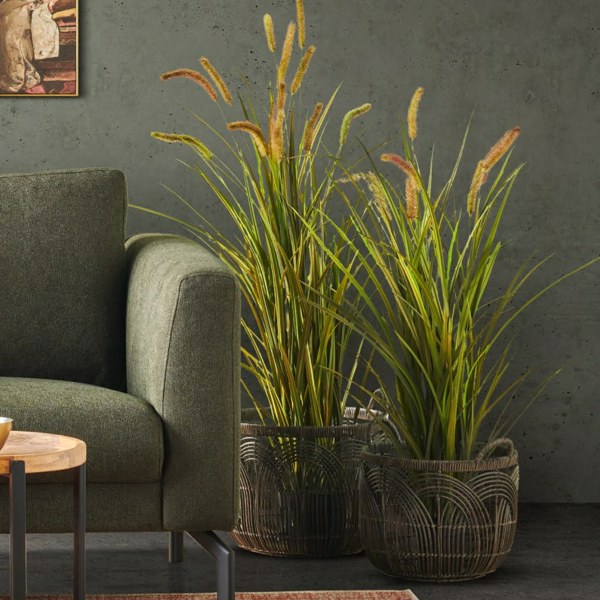 Iarba artificiala decorativa x12 Cattail - 120 cm