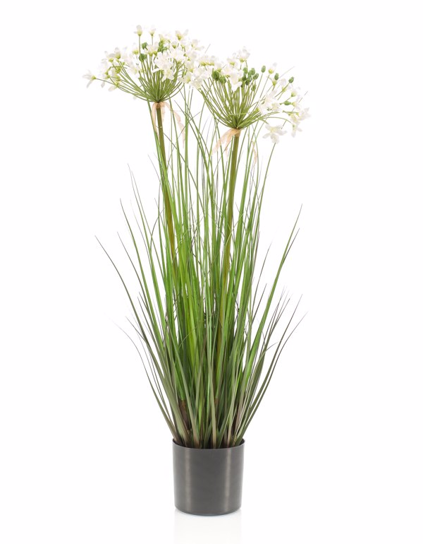 Iarba artificiala verde x2 Agapanthus crem - 80 cm
