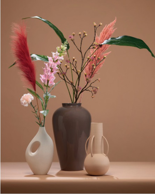 Pampas artificial decorativ maro-visiniu - 115 cm 