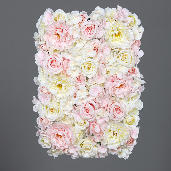 Panou perete flori artificiale roz-crem - 40x65 cm