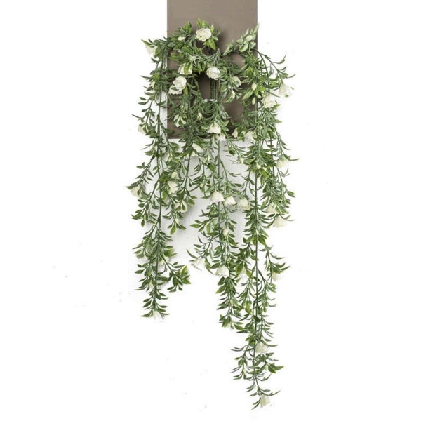 Planta artificiala curgatoare cu flori crem - 75 cm