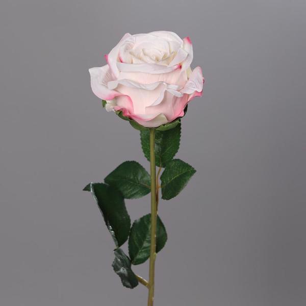 Trandafir artificial alb-roz - 56 cm